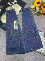 Spring New Brand Original Overstock Vintage Blue Washed Cotton Multi-pocket Cargo Denim Cuffed Pants Bulk Clearance Wholesale - Image 5