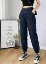 Spring New Brand Original Overstock Vintage Blue Washed Cotton Multi-pocket Cargo Denim Cuffed Pants Bulk Clearance Wholesale - Image 2