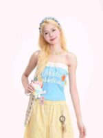 Clearance Bulk Lot 410PCS American Dopamine Style Blue Cotton Tube Top Vests, Sizes 1 2 3, Individual Packing - Image 1