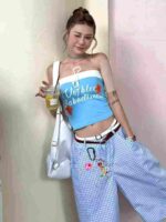 Clearance Bulk Lot 410PCS American Dopamine Style Blue Cotton Tube Top Vests, Sizes 1 2 3, Individual Packing - Image 9