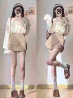 Clearance Bulk Stock: 166 Pcs Summer Irregular Khaki A-Line Mini Skirts For Wholesale - Image 1