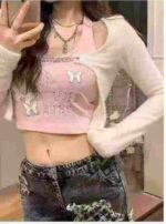 Clearance Bulk American Retro Trendy Halter Tie Cami Tank Tops For Wholesale Export - Image 9