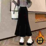 Bulk Clearance 1238 Pcs Gold Velvet Mermaid Bodycon Elastic High Waist Skirts Fall Winter Chinese Clothing Stock Wholesale - Image 8