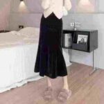 Bulk Clearance 1238 Pcs Gold Velvet Mermaid Bodycon Elastic High Waist Skirts Fall Winter Chinese Clothing Stock Wholesale - Image 7