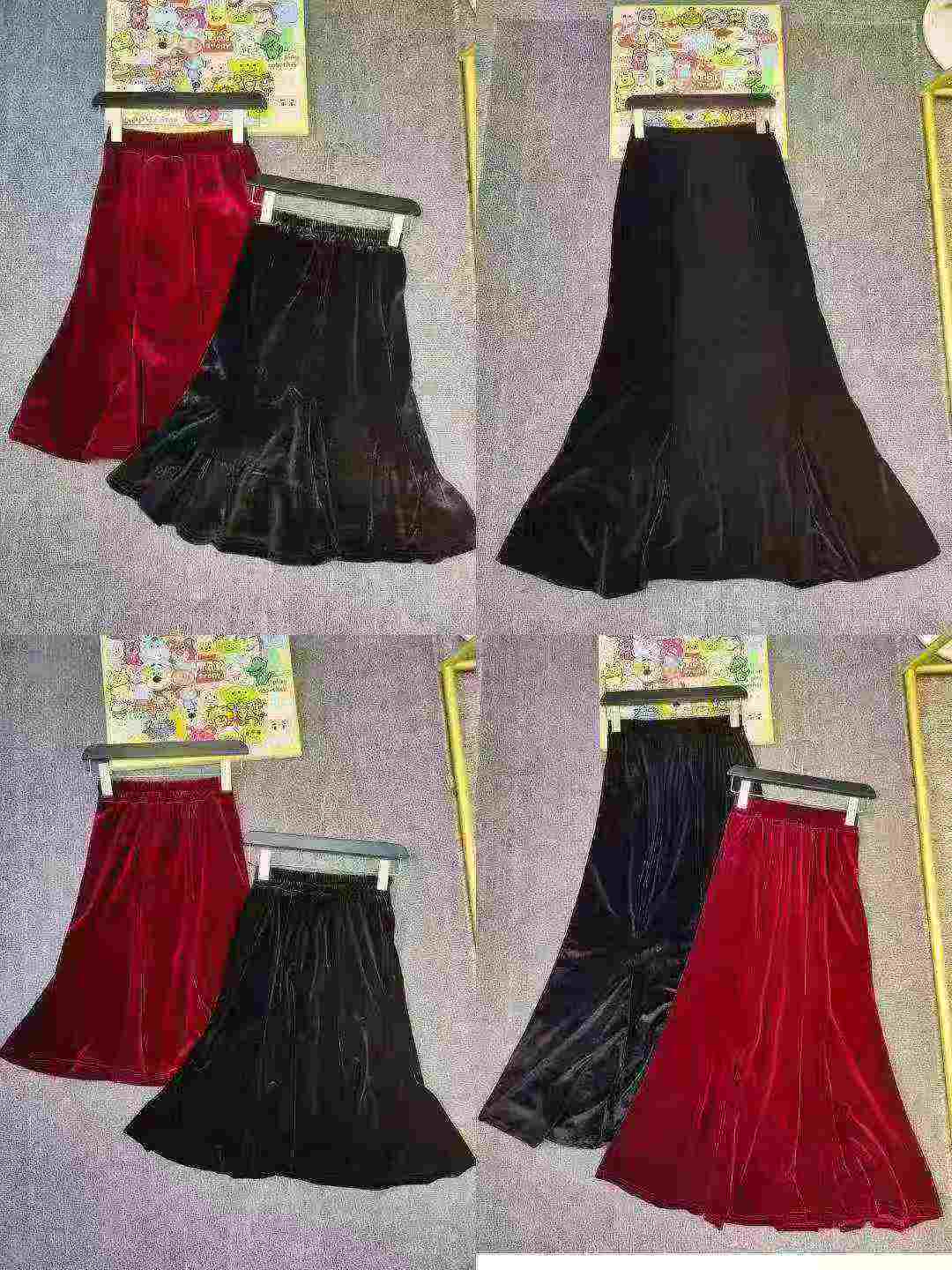 Bulk Clearance 1238 Pcs Gold Velvet Mermaid Bodycon Elastic High Waist Skirts Fall Winter Chinese Clothing Stock Wholesale - Image 2