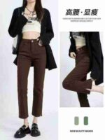 Spring Summer New Arrival High Stretch Vintage Cigarette Denim Jeans Bulk Stock For Wholesale Export - Image 6