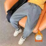 Bulk Stock 360 Pieces Polar Fleece Lined Kids Sweatpants, Winter Thickened Unisex Kids Casual Long Pants Sizes 90-120 Black Grey - Image 1
