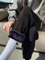 Approx 1200 Pcs In Stock Cotton Velvet Embroidered W Drawstring Jogger Sweatpants With Pockets Bulk Wholesale - Image 1