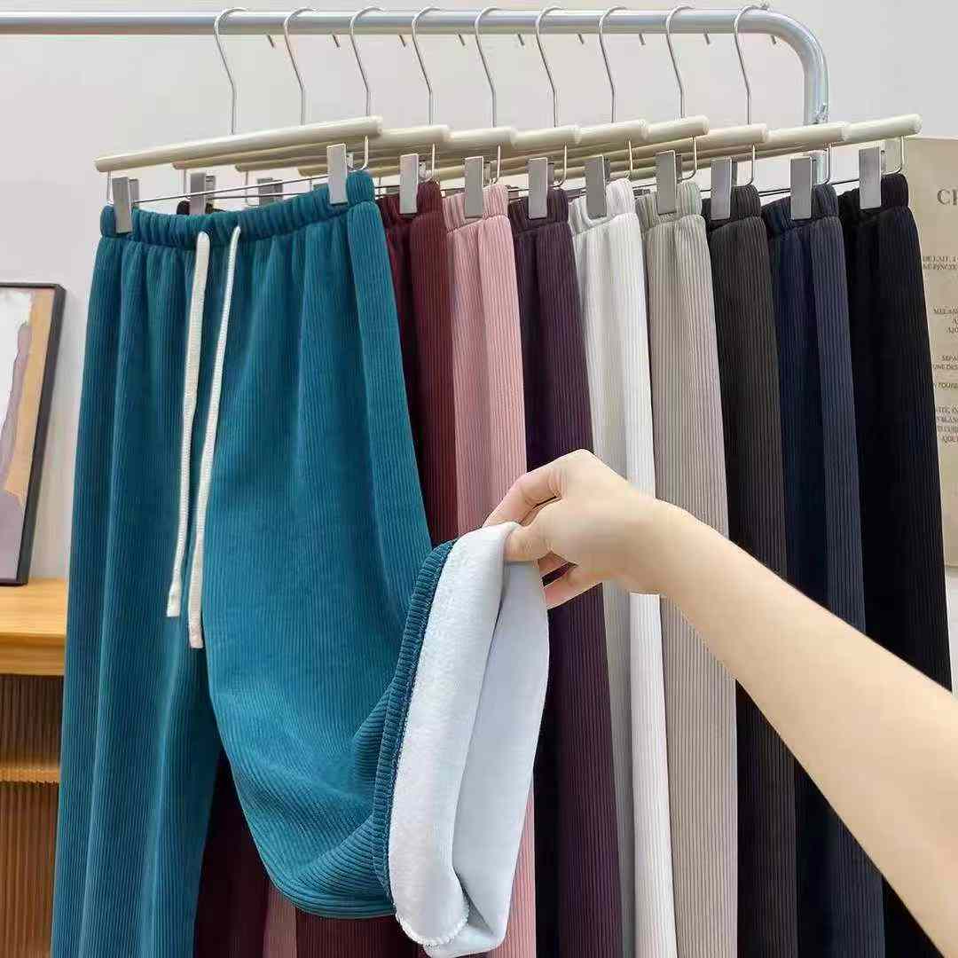 Vintage Fleece Lined Cream Wide Leg Pants | Chinese Clothing Stock Lots Wholesale Export - Image 1