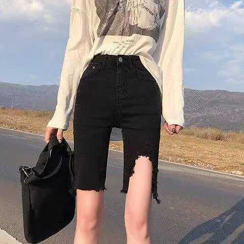 Bulk Clearance Stock Women's High Waist Slim Stretch Denim Biker Bermuda Shorts - 370pcs Total - Image 1