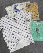 Full Clearance 300 Pcs Bulk White Pure Cotton Women's Short Sleeve Crew Neck T-Shirts Digital Print Stock Lot Wholesale For Export - Image 1