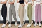 Anta Women's High Elastic Ice Silk Jogger Casual Pants Bulk Stock, 5 Colors Sizes 2XL-5XL For Wholesale - Image 1