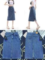 New Off-Shelf Mixed Denim Maxi Skirts Full Clearance Wholesale Chinese Clothing Stock Lots - Image 1