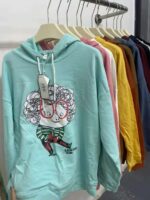 Clearance Stock Spring Cartoon Dopamine Women's Cotton Hoodies Loose One Size Bulk Wholesale - Image 1