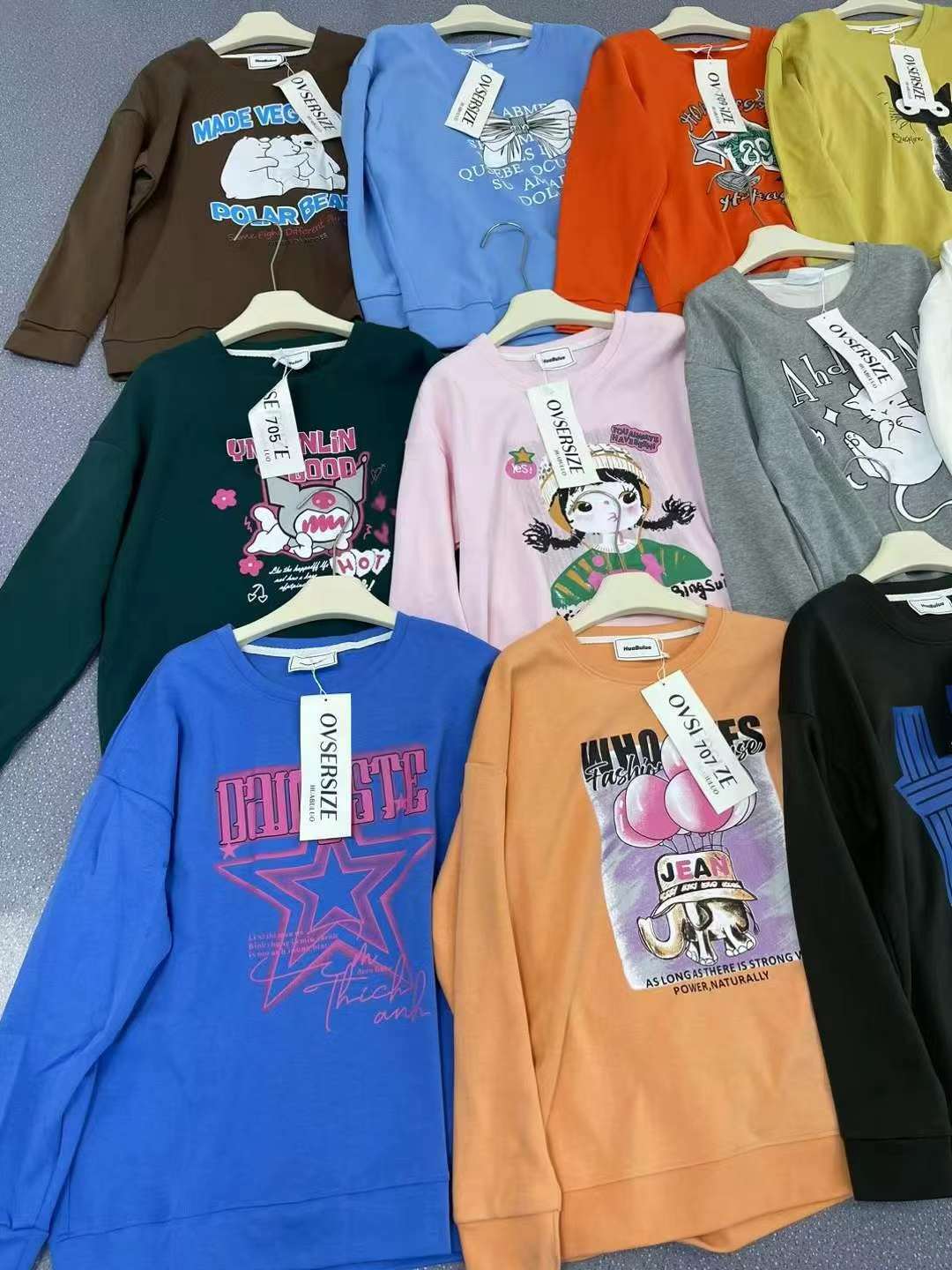 Spring American Style Lazy Crewneck Sweatshirts Women Bulk Chinese Clothing Stock Lots Wholesale - Image 1