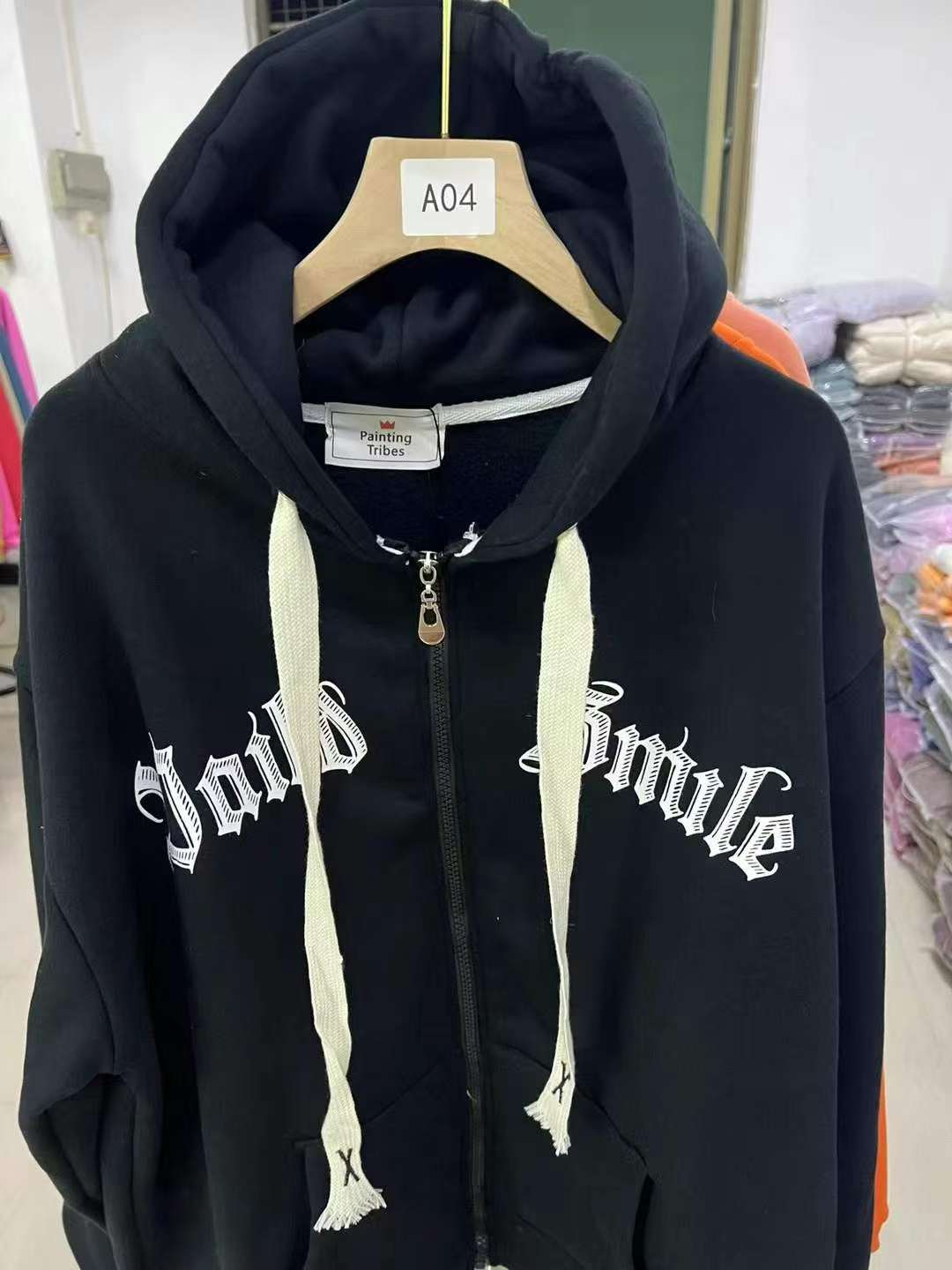 Flash Clearance Sale: 500pcs Cotton Double Hood Zipper Fleece Hoodies Chinese Clothing Stock Lots Wholesale - Image 1