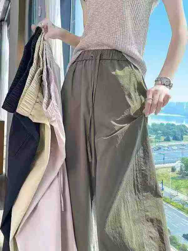 Plus Size Women's Summer Lightweight High Waist Wide Leg Banana Pants Bulk Clothing Stock Wholesale Export - Image 1