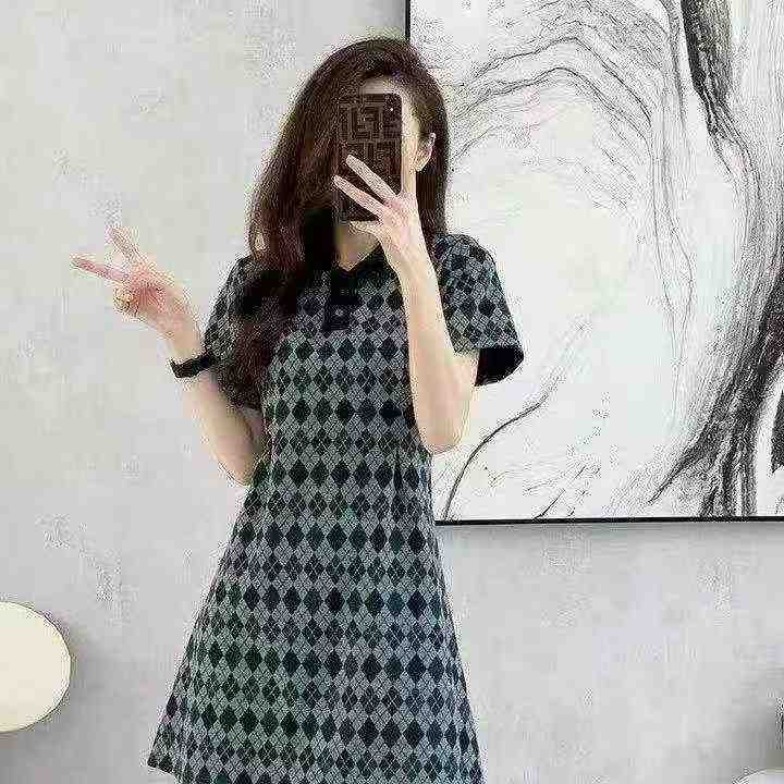 French Retro Elegant Tweed Style Slim Fit Short Sleeve POLO Collar Petite Dress, 364pcs Bulk Clothing Stock - Image 1