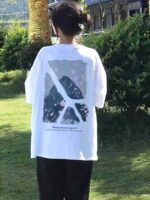 Bulk Wholesale 1200PCS 100% Cotton AB-Side Printed Loose Streetwear Short Sleeve T-Shirts Chinese Clothing Stock Lots - Image 1