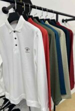 Whole Lot Clearance Branded Men's Polo Collar Long Sleeve T-Shirts 963 Pcs, 14.3 CNY, Thick Mercerized Pique Cotton, 7 Colors Available - Image 1