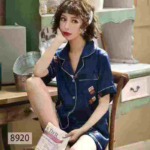 5000 Sets Clearance Women's Summer Faux Silk Short Sleeve 2-Piece Pajama Set Plus Size M-XXL Bulk Stock - Image 2