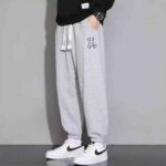 Bulk Clearance Unisex Casual Grey Cotton Terry Sweatpants Men's Versatile Cuffed Sports Joggers - Image 7