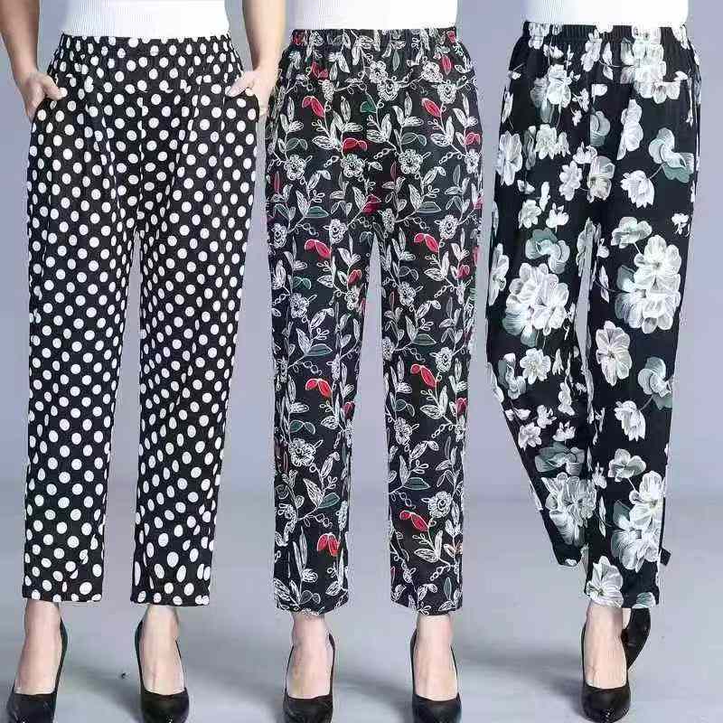 Bulk Clearance 10000PCS Summer Ice Silk Elastic Waist Mom Pants For Middle-Aged & Elderly Women - Image 1