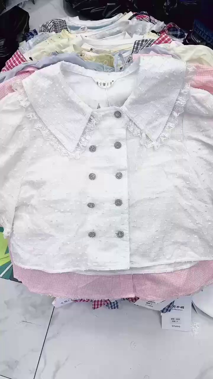 Bulk Wholesale 6000pcs Trendy Summer Chiffon Tweed Style Tops Chinese Clothing Stock Lots Ready Stock - Image 1