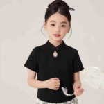 Approx 260 Pcs High Quality Big Kids Summer Chinese Style Cotton T-Shirts Bulk Clearance, Size 120-160 2 Colors - Image 9