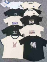 1451 Pieces Women's Patchwork Cotton Summer Short Sleeve Cropped T-Shirts Bulk Stock - Image 8