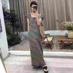 Bulk Clearance About 400 Pcs High Quality Summer Petite Color Block Stripe Square Neck Short Sleeve Dresses - Image 9