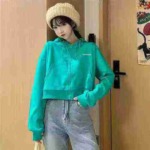 Bulk Clearance Stock: Approx 195 Pcs High Quality Spring Autumn Cotton Loose Cropped Hooded Cardigan Sweatshirts - Image 1