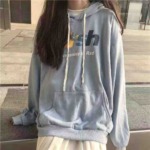 Bulk Clearance 400PCS Autumn Winter Thin Cotton Sweet Loose Hooded Sweatshirts Sizes M-2XL 2 Colors Individual Pack - Image 9