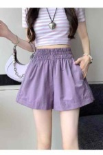 33 PCS Women's 2026 New Style Purple High Waist Washed Cotton Loose Baggy Summer Shorts Bulk Stock - Image 7