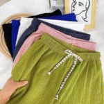 1632 Pieces One Size 2 Colors Ice Silk High Waist Wide Leg Loose Casual Pants Stock Wholesale - Image 7