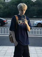 600 Pieces American Retro Street Style 240g Heavyweight Printed Cotton Oversized Short Sleeve T-Shirts Stock Wholesale - Image 1