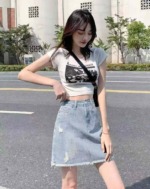 Summer New Arrival Brand Original Washed Cotton Vintage Denim Skirts | 570 Pieces Bulk Stock Wholesale - Image 6