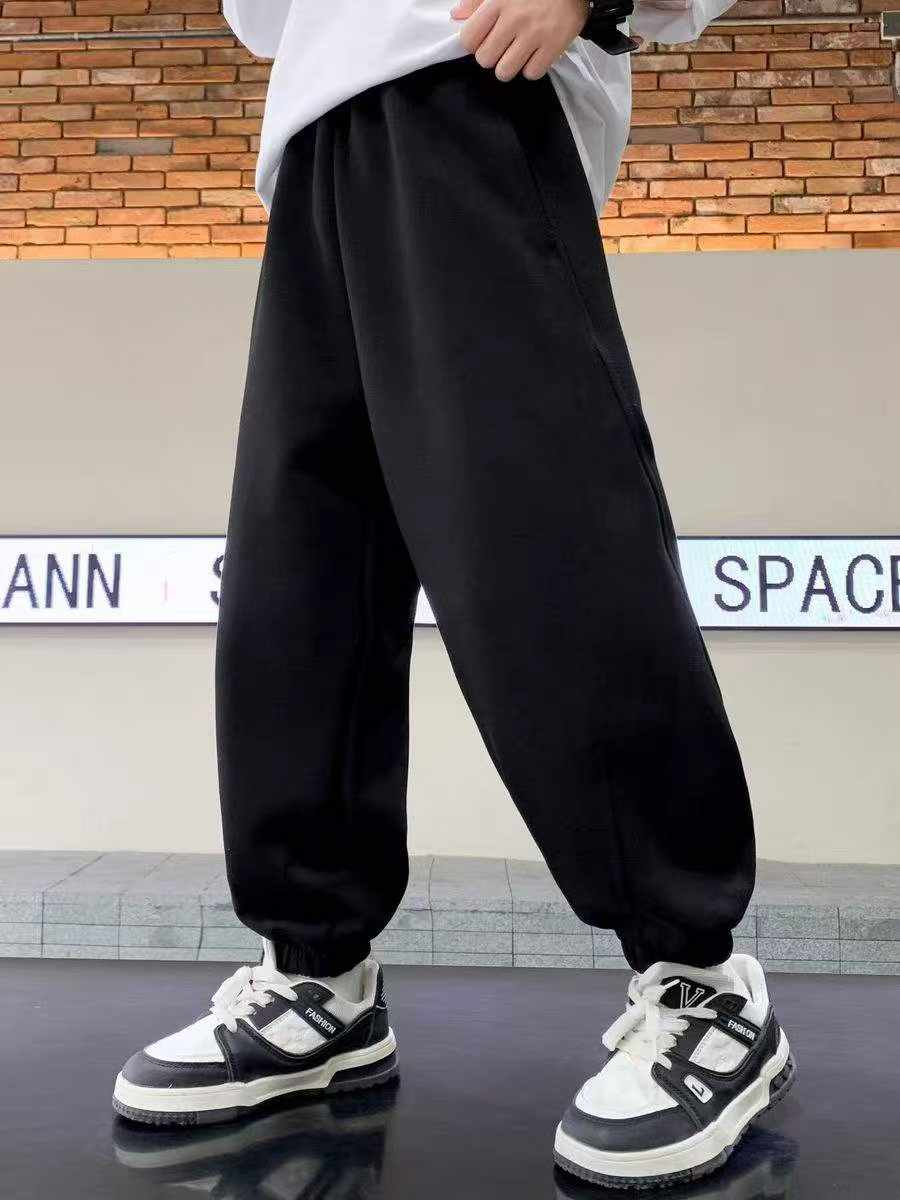 58 Pcs Soft Comfortable Pure Cotton Middle Kids Casual Sweatpants Sizes 110-160 Chinese Clearance Stock Wholesale - Image 1