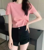 Summer New Design Women's Puff Sleeve Round Neck Slim Short Sleeve Knit Tops - 2050PCS Wholesale Stock Lot - Image 5