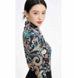 160 Pcs Elegant Mature Style Women V-Neck Printed Long Sleeve Base Tops, Size S-2XL Stock Lot - Image 5