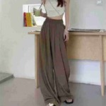 Japanese Yamamoto Style High Waist Drapey Wide Leg Pants Summer Thin, Total 991 Pieces Stock - Image 3