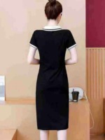 Women's Polo Knee-Length Loose Casual T-Shirt Dress, Sizes S-4XL, 437 Pieces Bulk Stock - Image 6