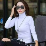 2829 Pieces Women's Solid Turtleneck Slim Fit Long Sleeve Base Layering Tops Wholesale Stock Clothing - Image 9