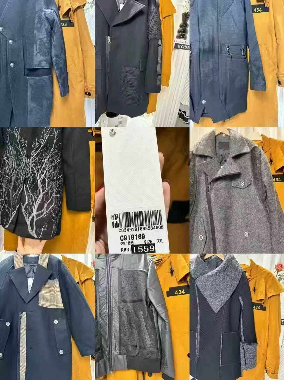 1800 Pieces Original Designer Brand Men's Outerwear Stock Lot, Mostly Mid-length Padded Coats From Shenzhen Nanyou - Image 2
