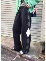 848 Pcs Unisex Retro Geometric Print High Waist Loose Wide Leg Cotton Terry Casual Sweatpants Stock Lot - Image 8