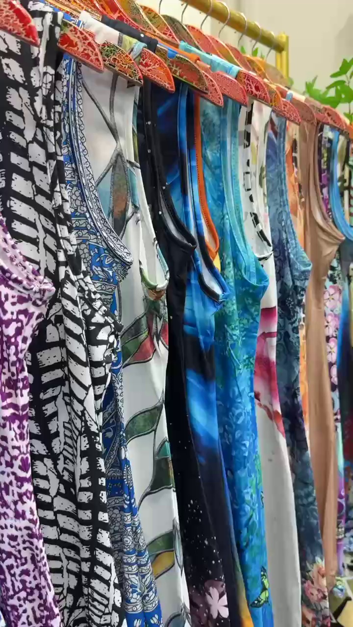 1550 Pieces 2026 Summer Women's Casual Printed Sleeveless Round Neck Hollow Out Loose Tank Dress Stock Lot Wholesale - Image 1