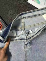 155 Pcs Wholesale Women's Ripped High Waist Straight Knee Length Frayed Hem Washed Denim Shorts - Image 5