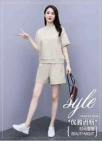 Women's Plus Size Summer Fashion 2-Piece Short Sleeve Top & Shorts Set, Total 413 Sets Bulk Clearance Stock - Image 2