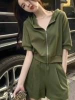 New Summer Salt Style Zip-up Hooded Jacket & Shorts Set, 2 Colors, S-2XL, Around 450 Sets Bulk Wholesale Stock - Image 8