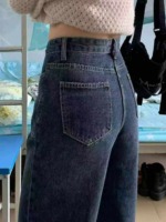 High Waist Wide Leg Women's Hong Kong Style Denim Jeans, 160 Pcs Total, Single Style Single Color, Individual Packing, Sizes XXS-XL, Stock Clearance (908#610) - Image 2